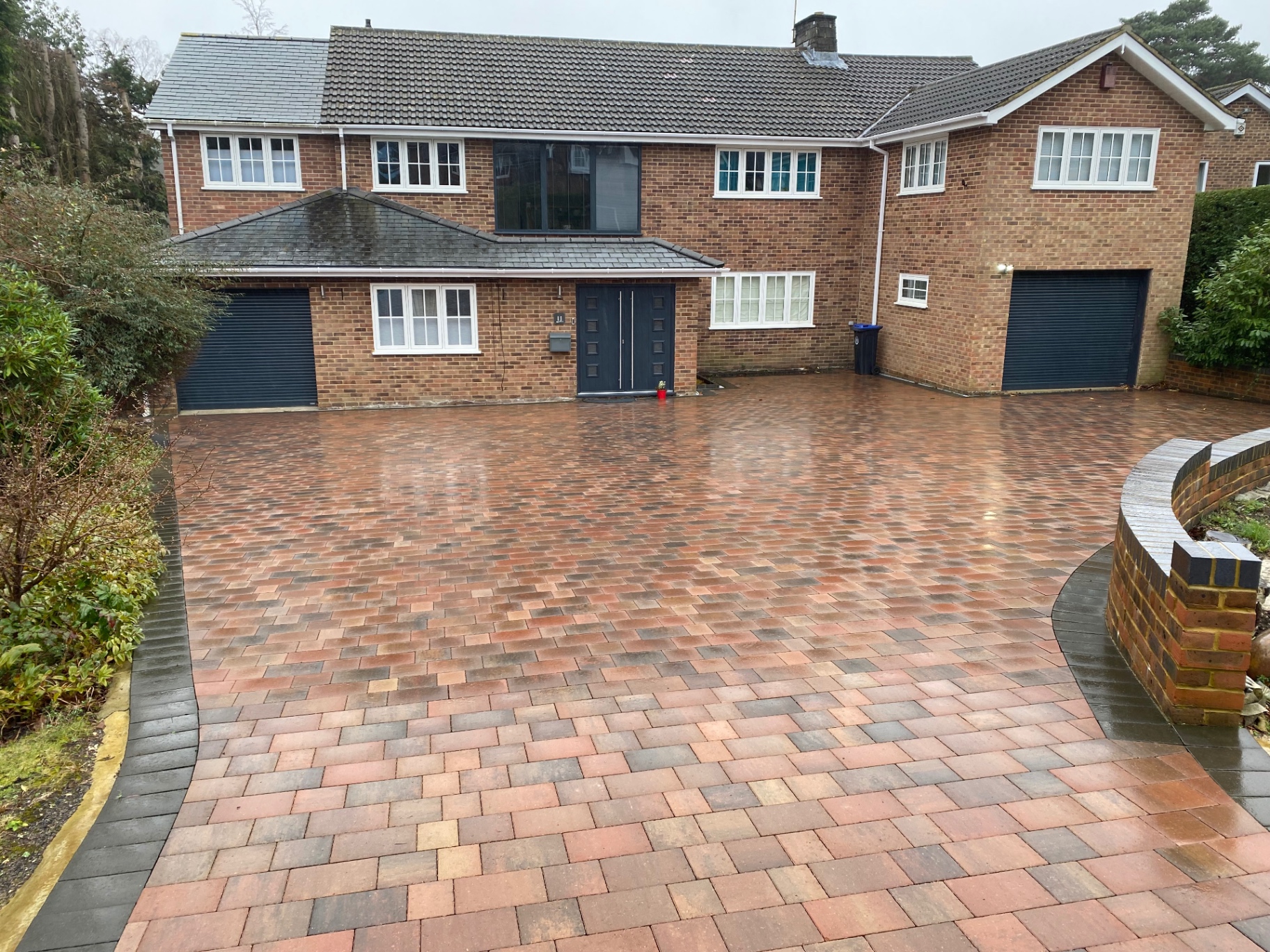Block paved driveway installed by Guildford Driveways & Patios at a Surrey home